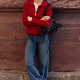 Polo Collar Knit Pullover Sweater