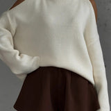 Off Shoulder Turtleneck Sweater