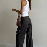 Tie Waist Two Piece Look Trousers Pants