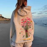 Loose Embroidered Pullover Hoodie