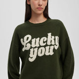 Letter Print Knit Sweater
