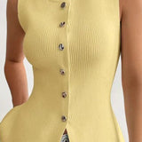 Casual Sleeveless Knit Sweater