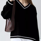 Casual Knit V Neck Sweater