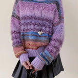 Gradient Color Long Sleeve Knit Sweater