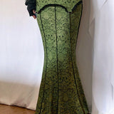 Lace Color Block Low Rise Mermaid Maxi Skirt