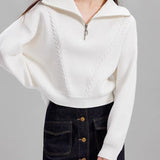 Short Cable Knit Pullover Sweater