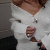 Elegant Ribbed Knit Two Piece Skirt Set