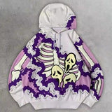 Gothic 3D Skeleton Print Hoodie