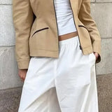 Waist Cinched Colorblock Jacket