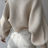 Long Sleeve Collar Knit Sweater