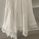 Fashionable Elegant Asymmetrical Lace Panel Midi Skirt