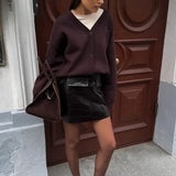 Solid Color Buttoned Sweater