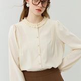 Round Neck Lace Long Sleeve Cardigan