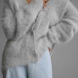 Oversized V-Neck Knit Cardigan