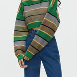 Chic Color Block Crop Sweater