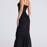 Crocodile Print Strapless Layered Bodycon Party Dres