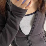 Long Sleeve Y2K Cropped Hoodie