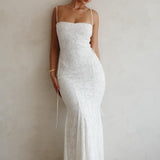 Sexy Spaghetti Strap Back Lace Up Formal Dress