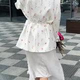 Fashion Long Sleeve Button Lace-up Blazer
