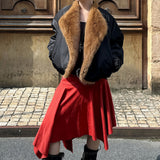 Chic Suede High Waist Asymmetrical Skirt