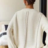Casual Lace Knit Pullover Sweater