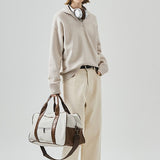 Slouchy V-Neck Hooded Sweater