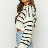 Striped Knit Pullover Sweater