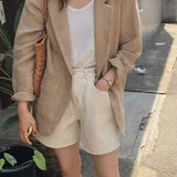 Retro Khaki Linen Blazer