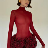 Corset Lace-Up Adjustable Floral Party Dress