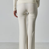 Solid Fitted Foldover Soft Pants