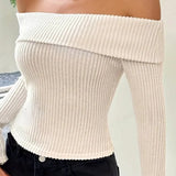 Sexy Off Shoulder Long Sleeve Sweater