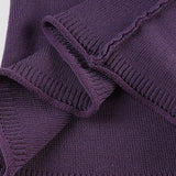 Ribbed Deep V Neck Knit Long Sleeve Tee