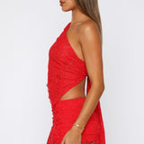 It's A Love Story Lace Mini Skort Red