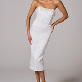 Roxanna - Sleeveless Corset Midi Dress