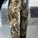 Leopard Diamanté Flared Jeans