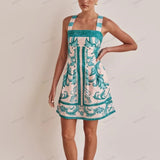 Trendy Casual Printed Spaghetti Strap Mini Dress