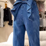 Stretch Jeans With Bow At Back