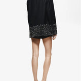 Rhinestone-Embellished Twill Jacket Shorts Set