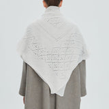Solid Color Lace Knit Square Scarf