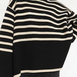 Chic Striped High Neck Sweater