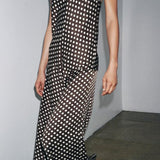 Polka Dot Halter Neck Maxi Dress