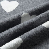 Round Neck Heart Knit Sweater