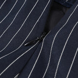 V Neck Striped Fitted Blazer Skirt Two Piece Set