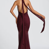 Sexy Deep V Halter Mermaid Party Dress