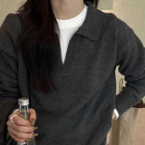 Slouchy Polo Style Sweater