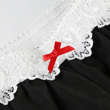 Contrast Waist Lace Trim Relaxed Long Pants