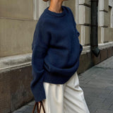 Casual Solid Color Pullover Sweater