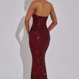 Rhinestone Halter Sleeveless Ruched Party Dress