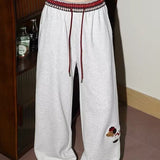 Print Loose Straight Leg Sweat Pants