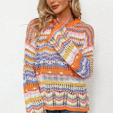 Casual Colorblock Knit Sweater